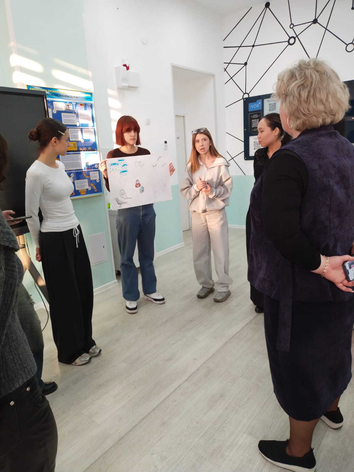 «Психология» білім беру бағдарламасының 3-курс студенттерінің №54 И.В. Панфилов атындағы мамандандырылған мектеп-лицей базасындағы практикалық сабағы