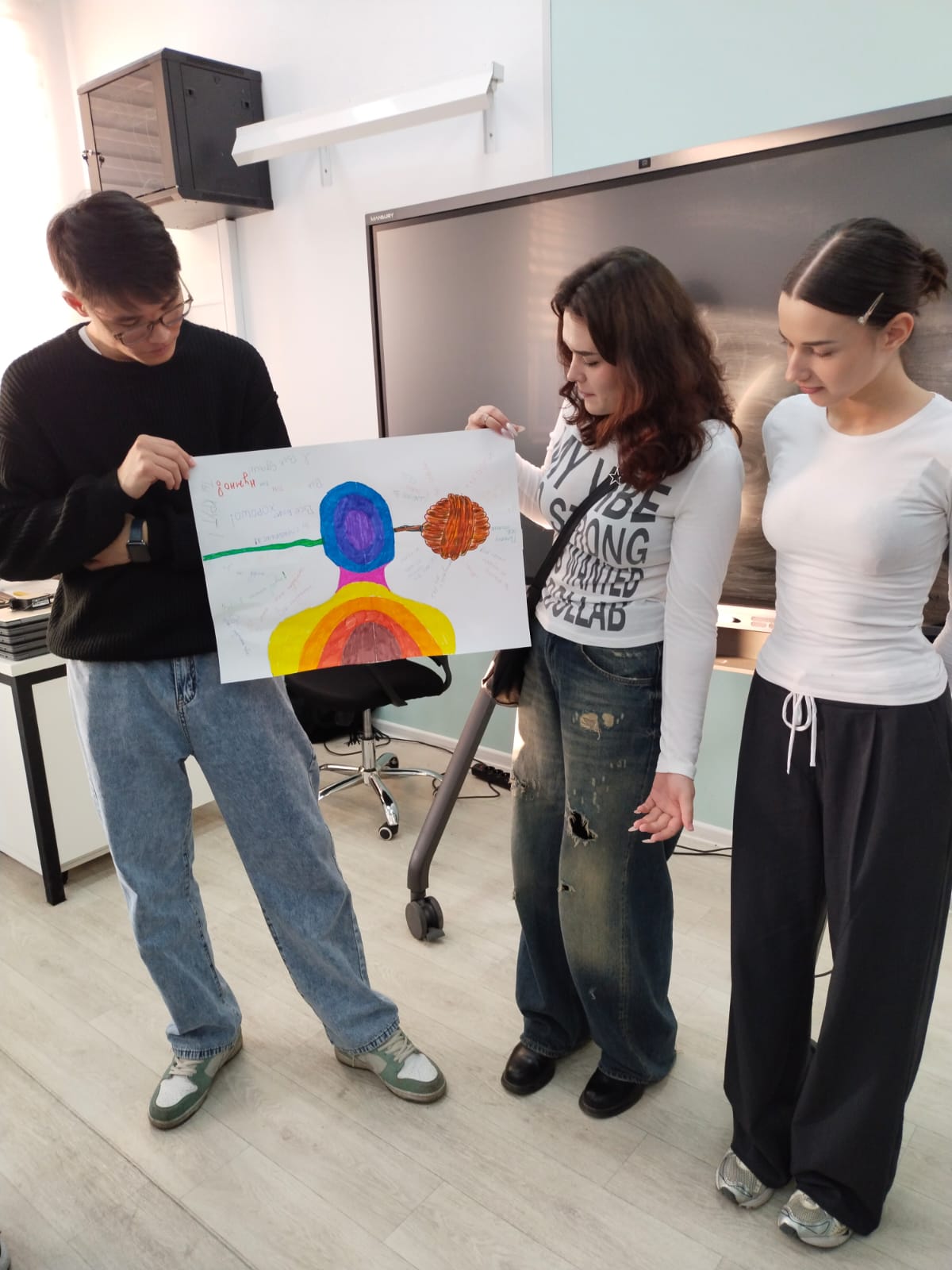 «Психология» білім беру бағдарламасының 3-курс студенттерінің №54 И.В. Панфилов атындағы мамандандырылған мектеп-лицей базасындағы практикалық сабағы